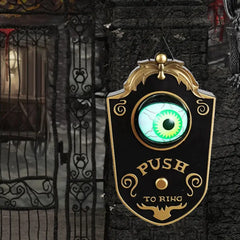 One-Eyed Glowing Halloween Doorbell.  How inviting.